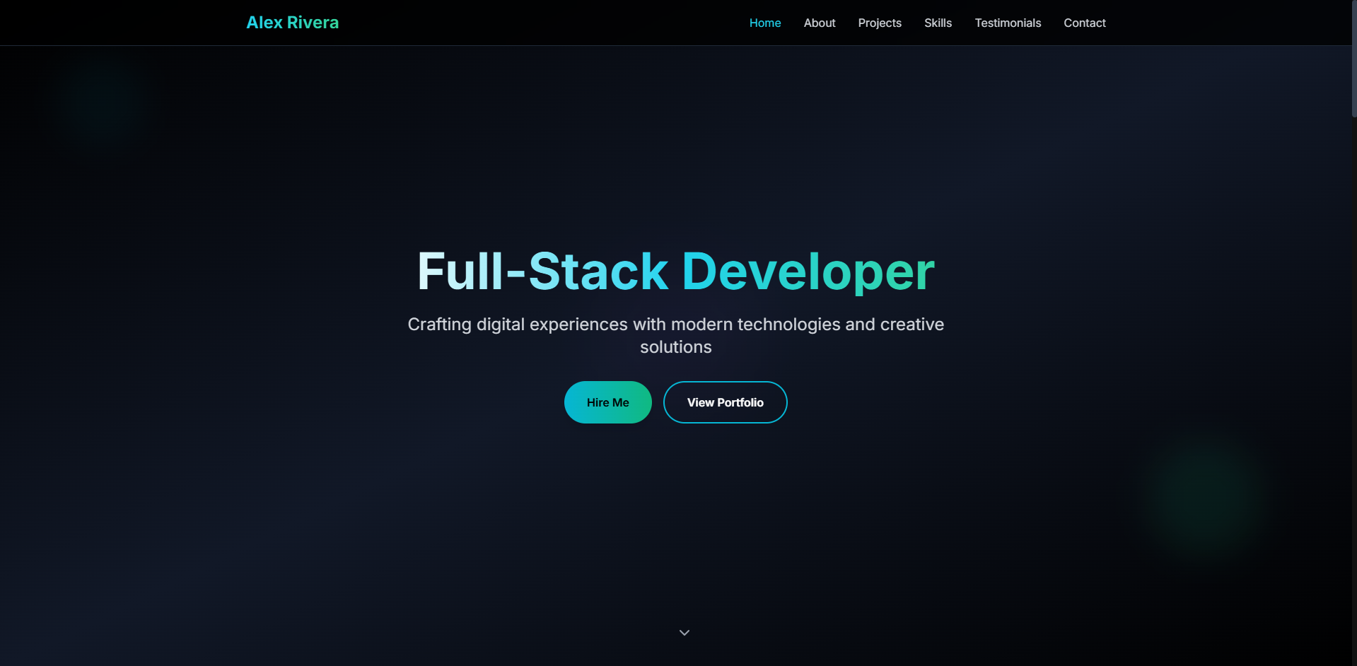 Personal Portfolio (Dark) preview