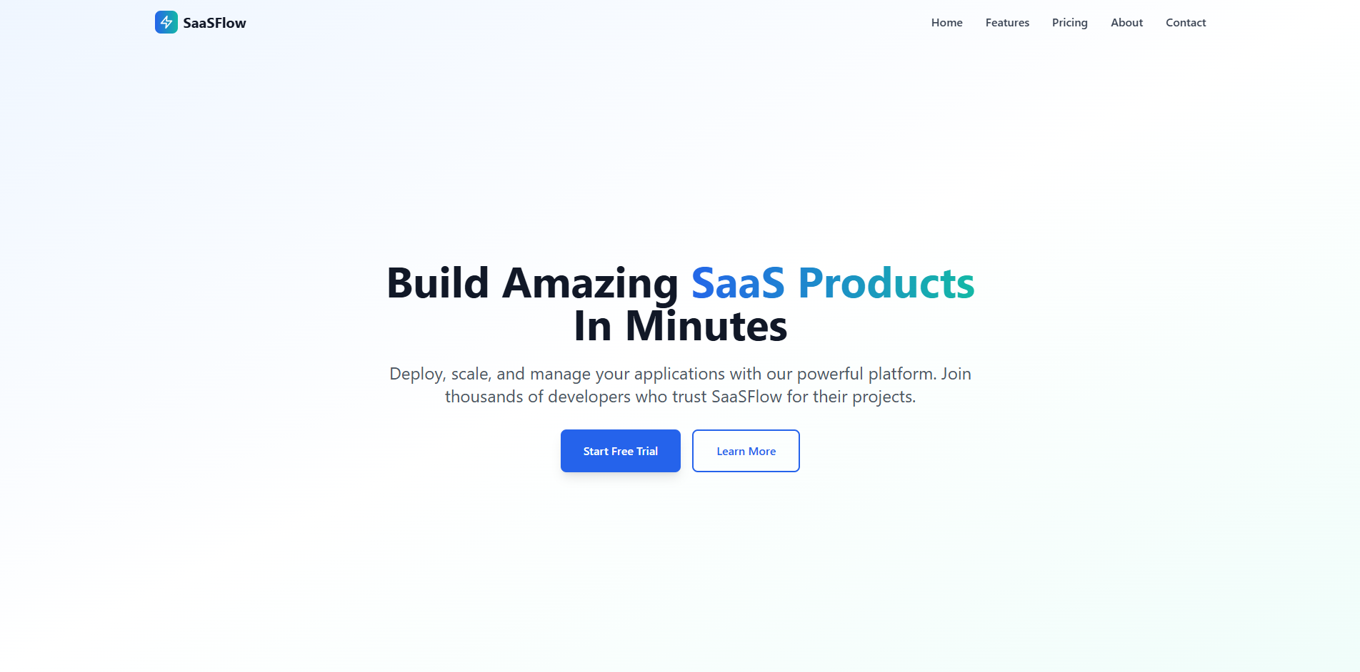SaaSFlow Landing preview